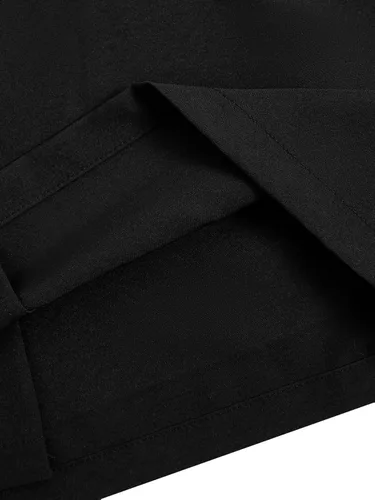 Vista 7 de SOLY HUX Camisa de manga corta con botones y estampado de letras para hombre