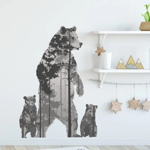 Vista 3 de Calcomanías de pared, ideales para habitación, sala de estar, paredes, cocina, dormitorio y más, calcomanías de pared (oso polar)