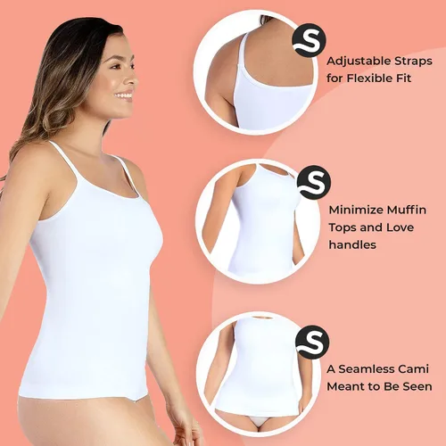 Vista 4 de Shapermint - Camisola de compresión con cuello redondo control de abdomen y cintura