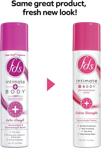 Vista 7 de FDS Spray desodorante íntimo, extra fuerte, 2 onzas (paquete de 3) espray femenino para frescura durante todo el día y protección contra olores; pH