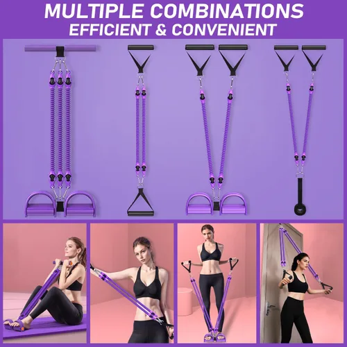 Vista 11 de 2026 Upgrade Foot Pedal Resistance Band, Adjustable 4-Tube Pedal Ankle Puller Resistance Band with Handle, Multifunction Home Gym Equipment, Stirrup
