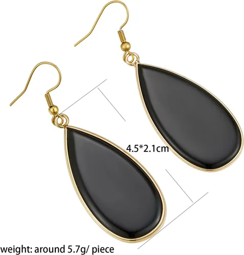 Vista 5 de Plumiss Aretes de piedra natural para mujer, con piedras curativas, hipoalergénicas, ligeros, colgantes de múltiples estilos, joyería para regalo
