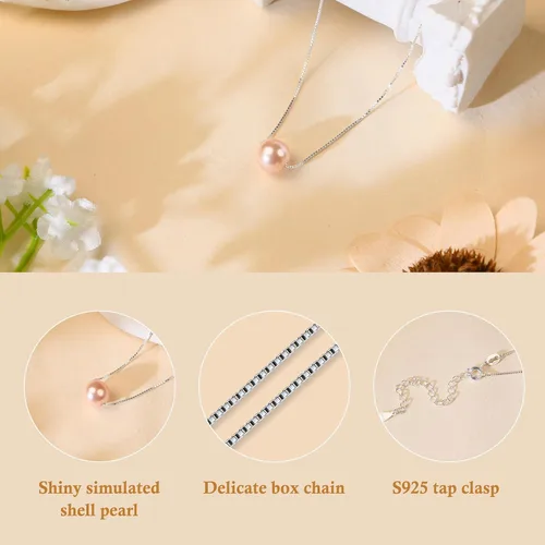 Vista 8 de Sereney Regalos de cumpleaños para niñas y mujeres, collar de perlas de plata esterlina como regalo de cumpleaños de 7, 9, 10, 11, 13, 15, 16, 18