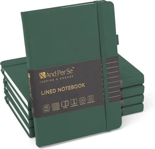 Vista 33 de ⩓ Per Se Cuaderno de Diario con Líneas (3 Paquetes), 160 Páginas Papel Grueso 100GSM, A5 Tapa Dura Cuadernos con Rayas Universitarias para Escribir
