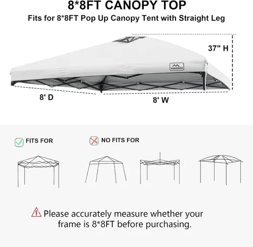 Vista 11 de KAMPKEEPER Cubierta de Repuesto Superior para Carpa Toldo Emergente con Ventilación de Aire y Correa Elástica Ajustable, Poliéster Resistente a Azul