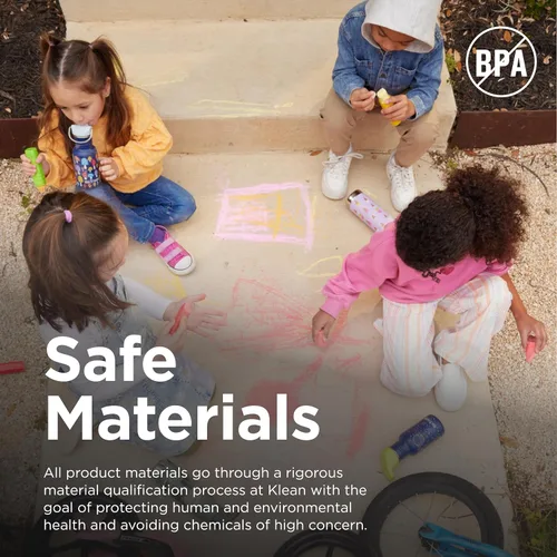 Vista 5 de Klean Kanteen Botella de Agua Clásica para Niños de 12 oz con Tapa Deportiva Flip Seal y Pajita - Tapa 100% A Prueba de Fugas - Material de Acero