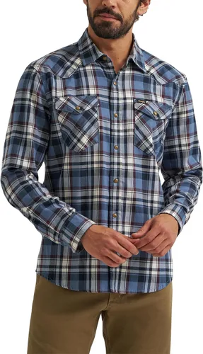 Vista 12 de Wrangler Camisa icónica de ajuste regular para hombre Mezclilla (Rinse Denim)