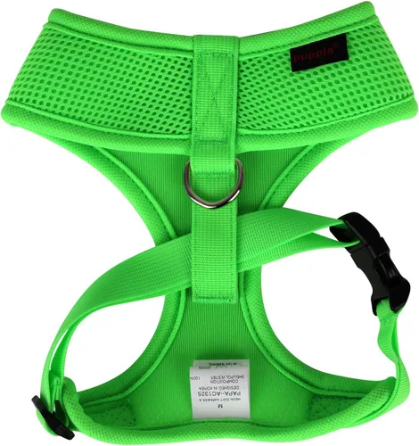Vista 2 de Puppia Arnés suave A XS sobre la cabeza de malla suave verde neón