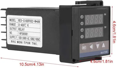 Vista 5 de Controlador de temperatura, REX-C100 Digital PID Termostato Controlador de Temperatura con Pantalla Dual PV/SV, RELÉ y Control SSR, para Medición