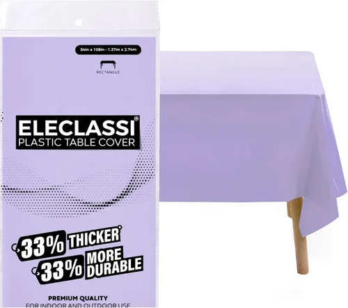 Vista 9 de Eleclassi Negro Paquete de 12 Manteles Redondos de Plástico Desechables Premium - Manteles de Mesa de Plástico Redondos de 84 Pulgadas para Fiestas