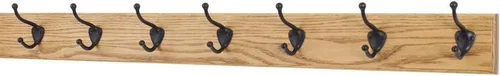 Vista 12 de PegandRail Perchero de roble con ganchos estilo sombrero y abrigo de bronce aceitado (castaño, 15 x 3.5 pulgadas con 3 ganchos)