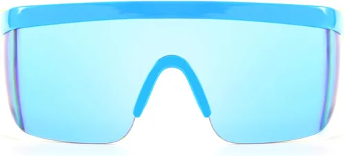 Vista 2 de FEISEDY De Gran Tamaño Espejo Escudo Deporte 80s Gafas De Esquí Gafas De Esquí Parte Superior Plana De Una Pieza Visera Futurista Mujeres Hombres