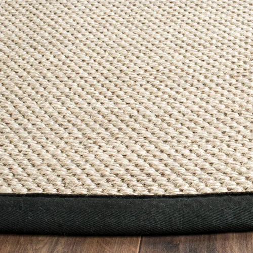 Vista 7 de SAFAVIEH Alfombra de área de 8x10 pies - Colección de fibra natural - Grande - Mármol y negro, sisal, diseño tejido con borde (NF143A)