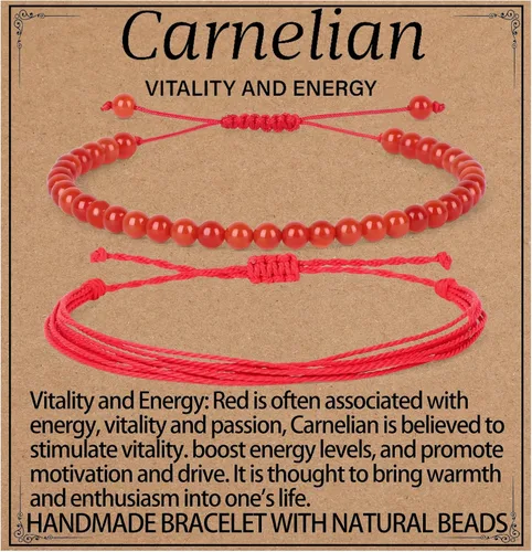 Vista 12 de LPBeads Pulsera de piedra natural hecha a mano de tamaño ajustable