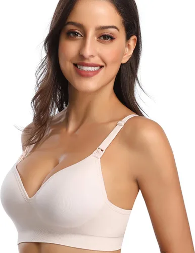 Vista 5 de Sujetador de maternidad para dormir para mujer, brasier de lactancia sin varillas, 3 Ro, paquete de 4