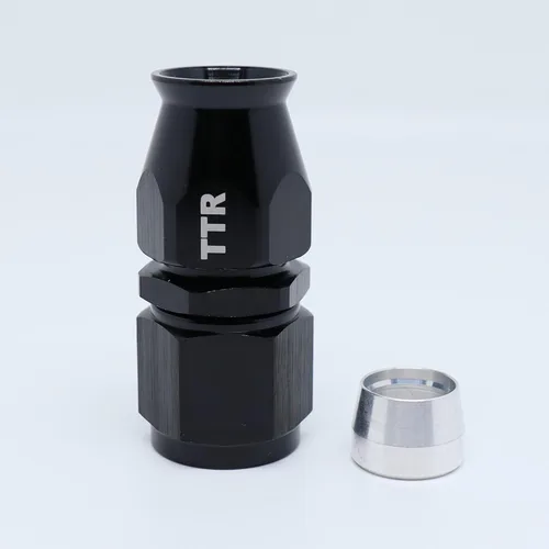 Vista 7 de AN-6 6AN AN6 45 grados PTFE reutilizable giratorio montaje manguera extremo A negro 80-045-06BK