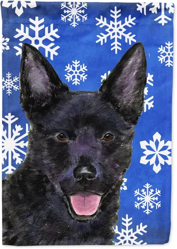 Vista 106 de Caroline's Treasures SC9374GF Bulldog English Snow flakes Holiday Garden Flag Buzón Bandera decorativa para patio exterior, patio, obras de arte