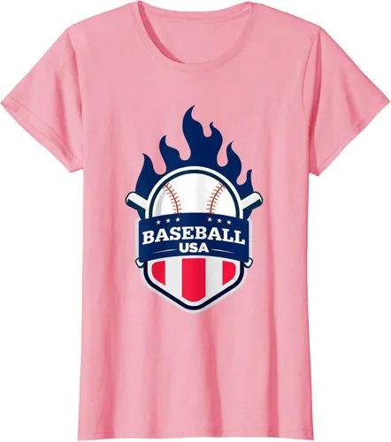 Vista 14 de Baseball USA Support the Team Shirt - Camiseta con la bandera de Estados Unidos, Blanco, S