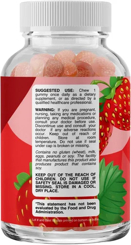 Vista 8 de Gomitas de complejo de vitamina B para adultos y niños, complejo de vitaminas B con tiamina, riboflavina, niacina, 6, 12 y folato, suplemento