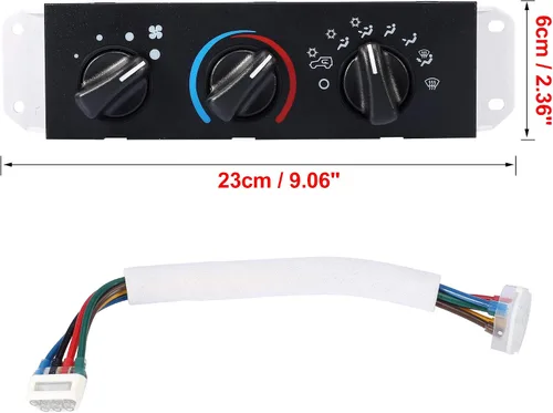 Vista 2 de X AUTOHAUX Calentador HVAC Panel de control de clima con interruptor de motor soplador Unidad de control de aire acondicionado para Jeep Wrangler TJ