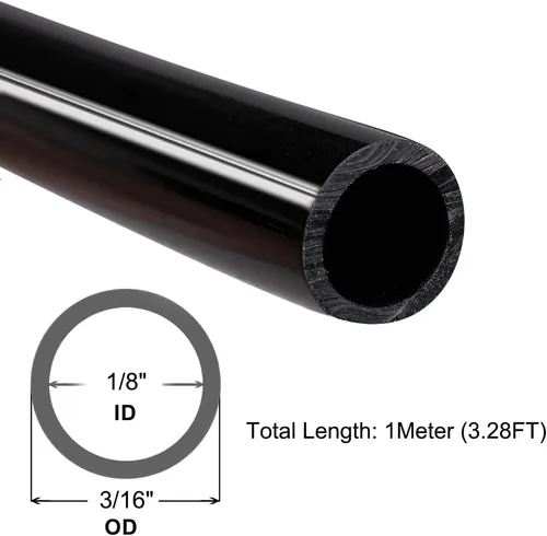 Vista 2 de QuQuyi Manguera de Vacío de Silicona de 1/8" (3mm) DI x 3/16" DE Silicona Negra de Alta Temperatura Grado Alimenticio Tubo de Silicio Puro Manguera
