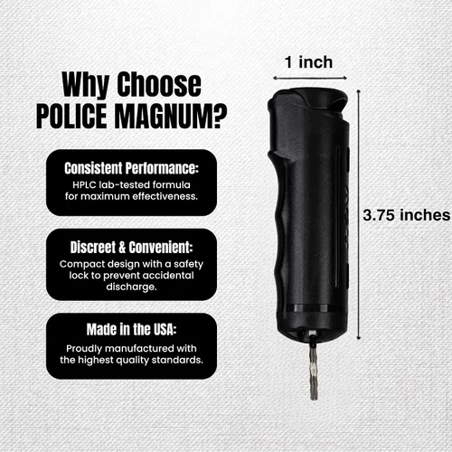 Vista 5 de Police Magnum Alarma de seguridad personal y spray de pimienta Combo de autodefensa para mujeres, sirena ruidosa de 135 db con luz y máxima fuerza
