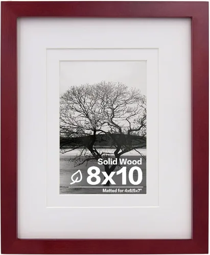 Vista 73 de Egofine - Portarretratos de 4 x 6 pulgadas, de madera maciza con plexiglás, para fotos de 3.5 x 5 con paspartú o de 4 x 6 sin paspartú, para colocar