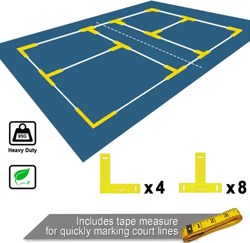Vista 5 de Pickleball Net for Driveway - Portable Pickleball Set with Net and Paddles Set of 4, Court Marking Kit, Outdoor Pickleballs, Carry Bag, Steady Metal