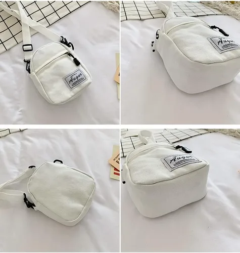 Vista 5 de Bolso de lona pequeño bolso cruzado para hombre, bolsos para mujer, bolso cruzado estético