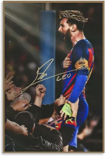 Vista 15 de SUKORI Messi - Póster Messi firmado (4) para dormitorio, estética, 12 x 18 pulgadas, sin marco
