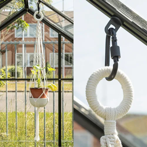 Vista 5 de OwnGrown Juego de cestas colgantes: 4 perchas de macramé de 37.5 pulgadas de largo - Soporte de macramé de algodón para macetas colgantes de 3 a 7.8