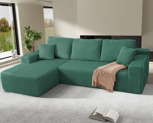 Vista 12 de Sofá modular Cloud de 105 pulgadas, sofá modular en forma de L con asiento profundo, sofás sin hueso para sala de estar y dormitorio, tapicería