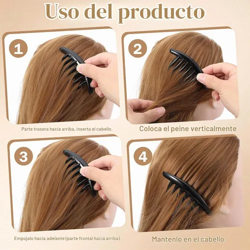 Vista 5 de Ymapinc Peine francés de 3 piezas, 7 dientes elegantes de pelo francés