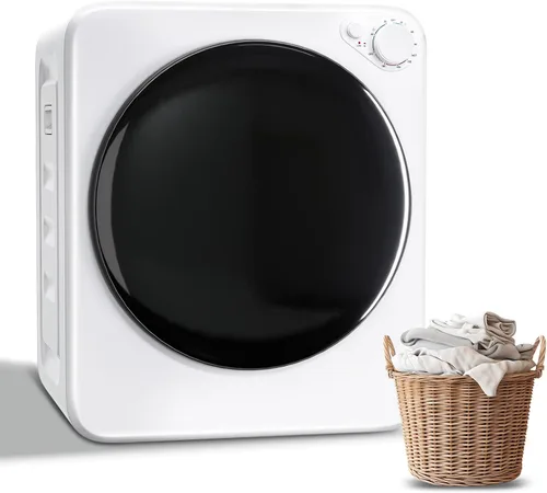 Vista 10 de DOGHLY Secadora de ropa eléctrica portátil de 120 V, secadora de ropa compacta de 800 W, fácil control, 1.6 pies cúbicos de carga frontal de acero