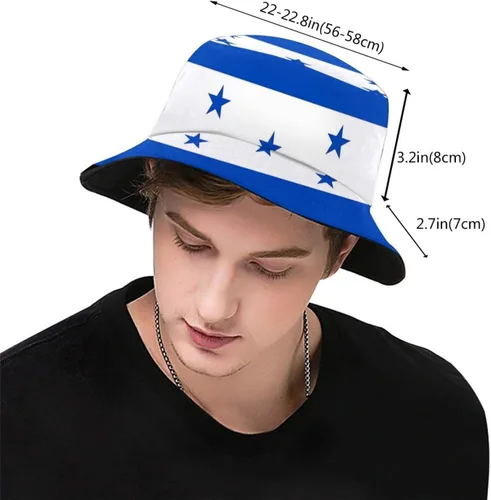 Vista 3 de Sombreros unisex de bandera de Honduras, sombreros de pescador hondureños, sombreros de pescador, sombreros de verano para viajes de verano