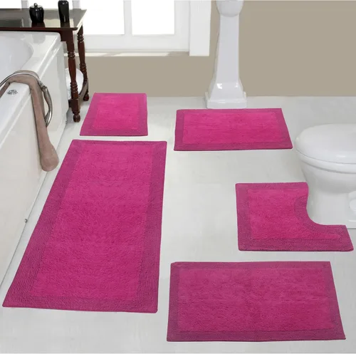 Vista 44 de Home Weavers Luxury Collection 100% Cotton Reversible Bathroom Rugs Set, Washable Rug, Soft Cotton Extra Soft and Absorbent Bath Rug, Kitchen Mat, 2