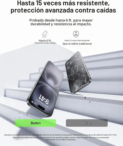 Vista 3 de Belkin ScreenForce - Protector de pantalla de vidrio templado para iPhone Air, resistente a los arañazos con bandeja de fácil alineación incluida
