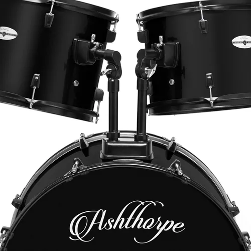 Vista 4 de Ashthorpe Batería completa para adultos de tamaño completo de 5 piezas con parches Remo - Negro
