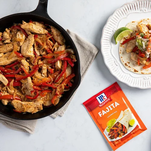 Vista 5 de McCormick Mezcla de condimentos, para fajitas estilo restaurante en casa. Se puede utilizar con: pollo, filete, camarones, verduras, 1.12 oz