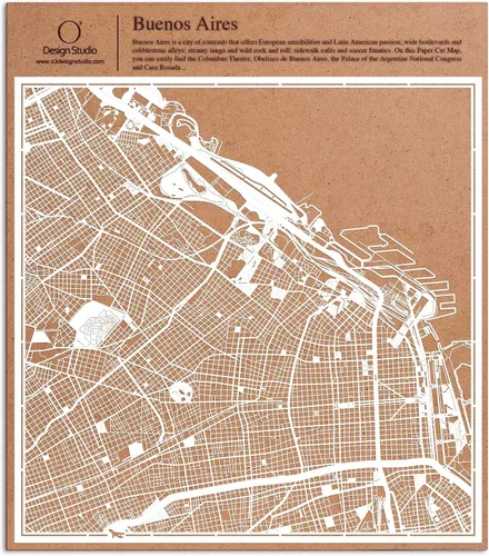 Vista 117 de O3 Design Studio Aberdeen - Mapa de papel cortado en papel blanco de 12 x 12 pulgadas
