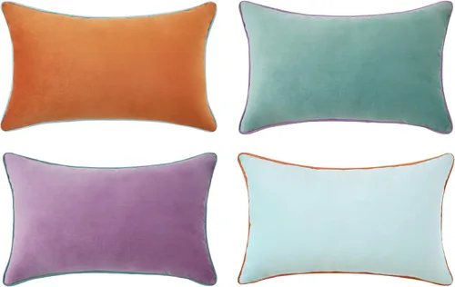 Vista 38 de MONDAY MOOSE - Juego de 4 fundas de cojín decorativas de terciopelo suave, diseño moderno de doble cara; mezcla y combina, rellenos de almohada