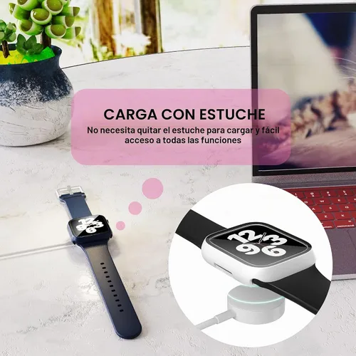 Vista 6 de Paquete de 6 fundas para Apple Watch de 1.575 pulgadas SE 6/5/4 con protector de pantalla Hard PC cover with HD highly responsive touch tempered