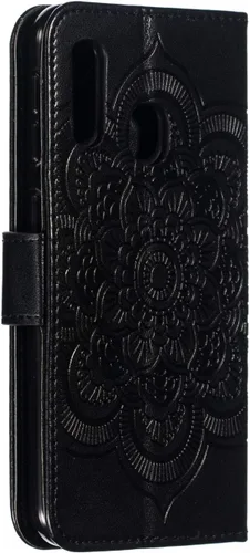 Vista 3 de LEECOCO - Funda para Galaxy A10E con diseño de mandala en relieve de piel sintética de lujo, cartera con tapa para cuaderno, soporte magnético