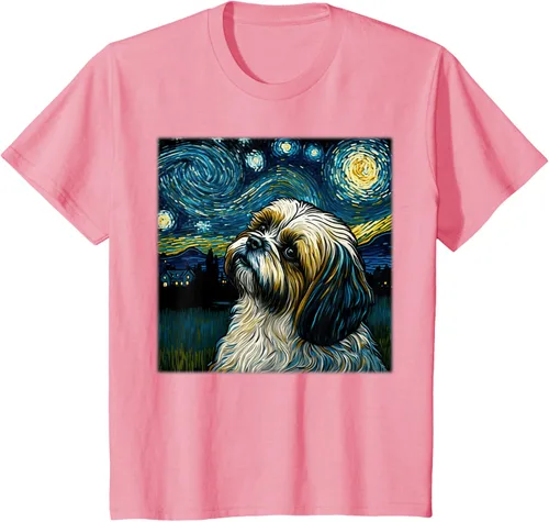 Vista 81 de Camiseta Surrealism Starry Night Shih Tzu Dog