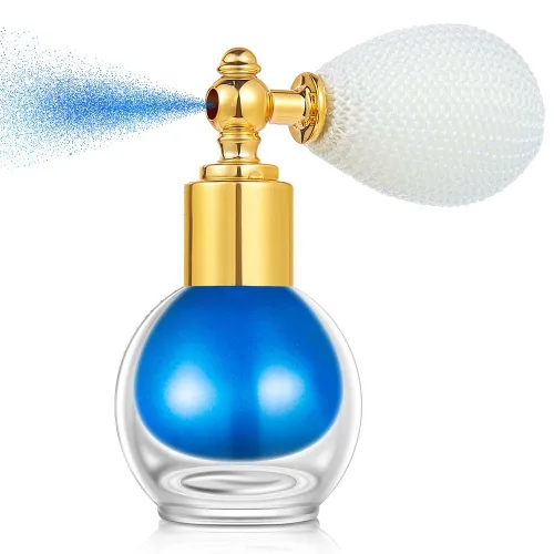 Vista 14 de KYDA Spray en polvo iluminador, spray de purpurina de alto brillo, maquillaje en polvo brillante, para cosméticos con purpurina facial y corporal