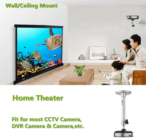 Vista 5 de Colgador universal de pared para proyector, soporte de montaje de proyección de video LCD/DLP, giratorio e inclinado para mini proyector, gris