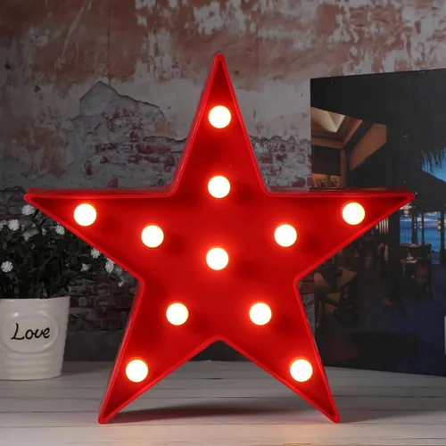 Vista 7 de Tarpop 4 piezas de luz nocturna de plástico con forma de estrella, funciona con pilas, letrero de estrella, letrero de estrella, decoración de cine