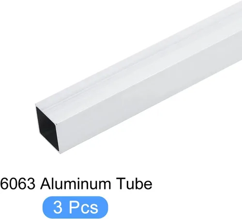Vista 5 de METALLIXITY Tubo cuadrado de aluminio (0.591 in x 0.591 in x 0.039 in x 7.874 in), 3 piezas, tubo de aluminio 6063 - para muebles del hogar