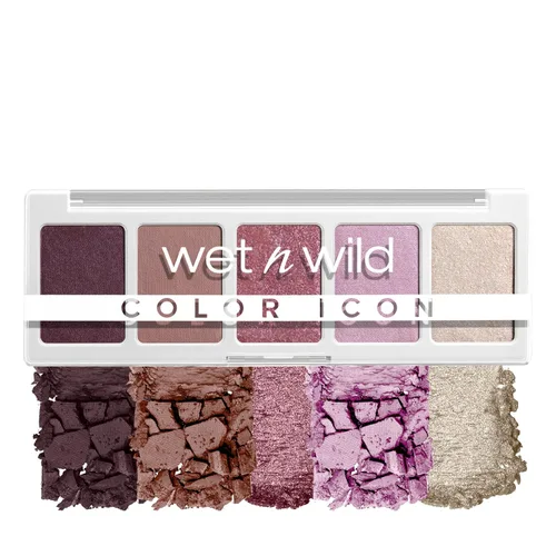Vista 10 de wet n wild Color Icon - Paleta de 5 bandejas de maquillaje de sombra de ojos, camuflaje rosa, mate, brillante, metálico, de larga duración, rico