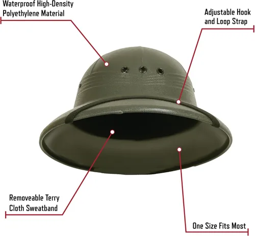 Vista 3 de Rothco Casco Pith - Sombrero estilo safari para protección solar para aventuras al aire libre